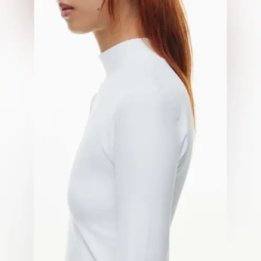Aritzia White Contour Mockneck Bodysuit